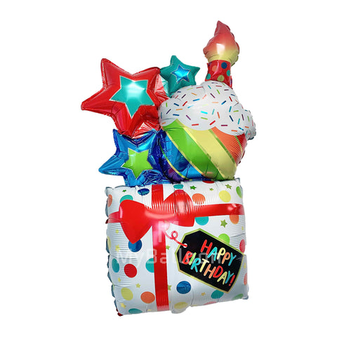 鋁膜生日氣球 FB040 禮物及蛋糕
