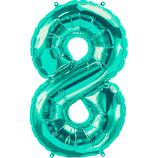 32"鋁膜數字氣球 湖水綠