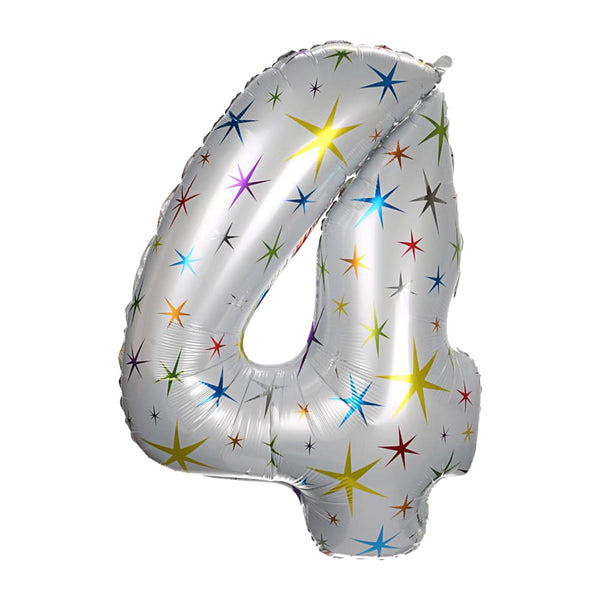 40"鋁膜數字氣球 白色(星星)