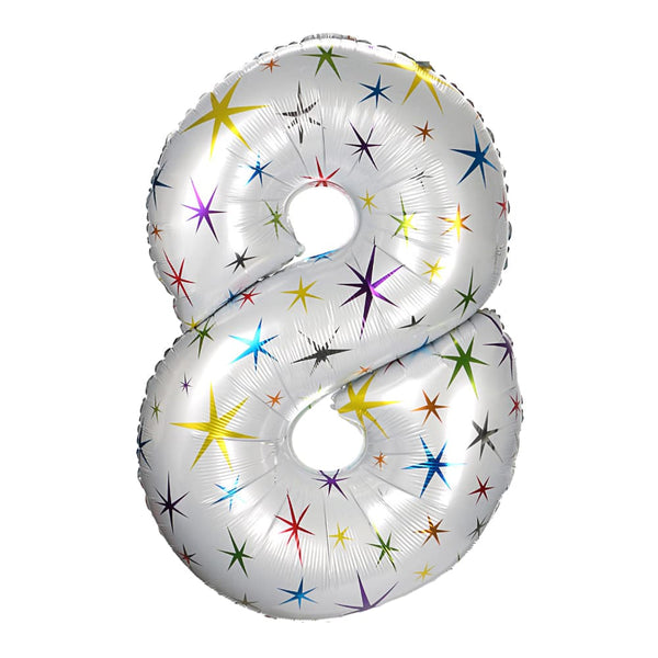 40"鋁膜數字氣球 白色(星星)
